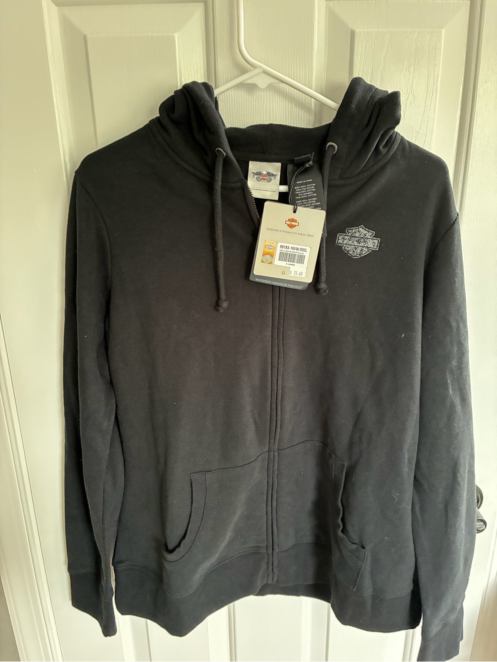 New Harley-Davidson Men’s Black Zip-Up Hoodie Originally $75
